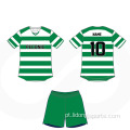 Jersey de futebol barato conjunto de futebol verde preto